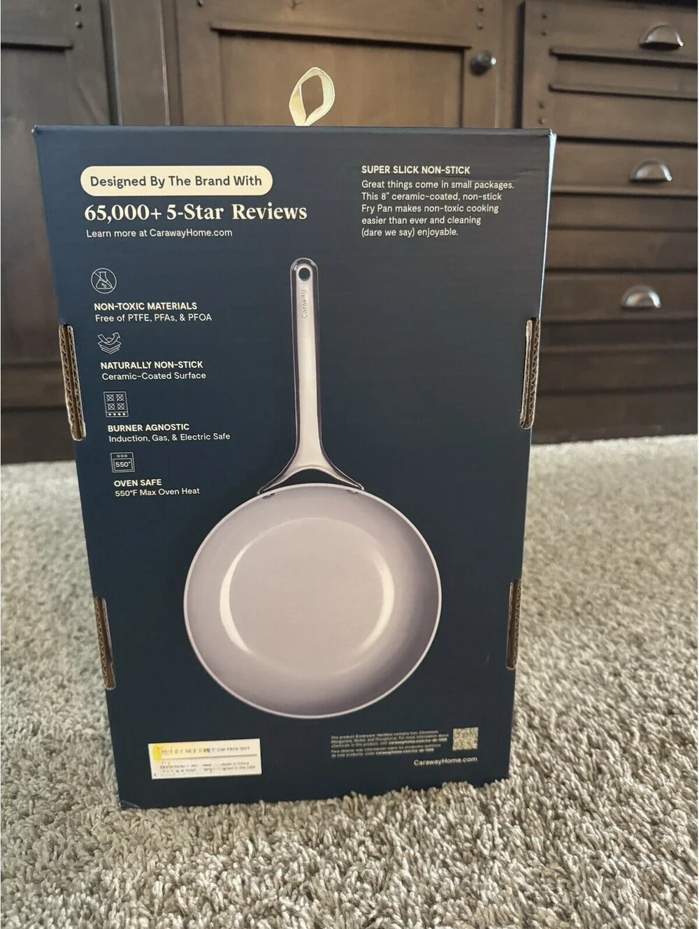 Caraway Stainless Steel Sauté Pan (3 Qt) w/Lid - 5-Ply Stainless Steel NAVY BLUE